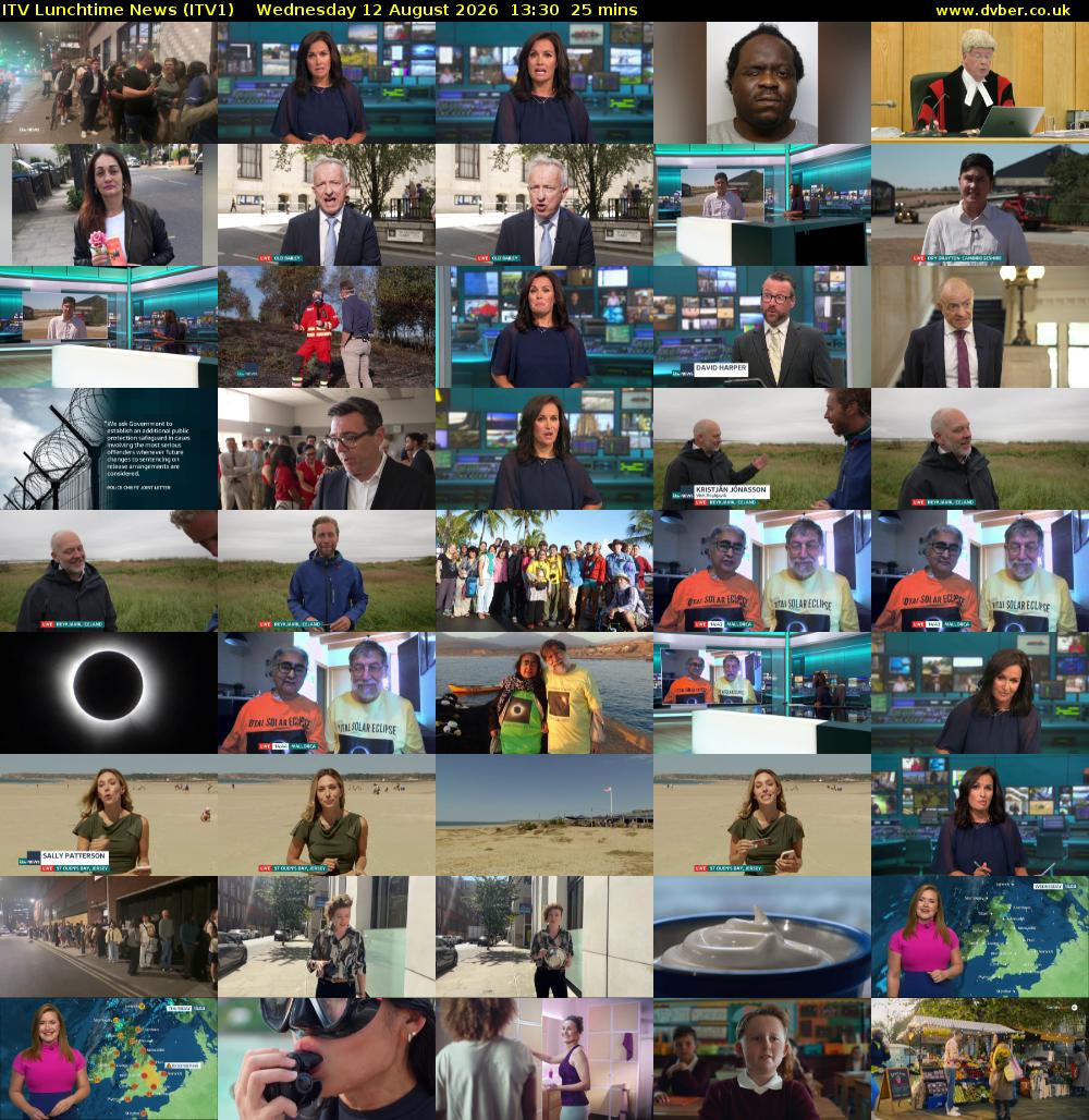 ITV Lunchtime News (ITV1) Wednesday 12 August 2026 13:30 - 13:55