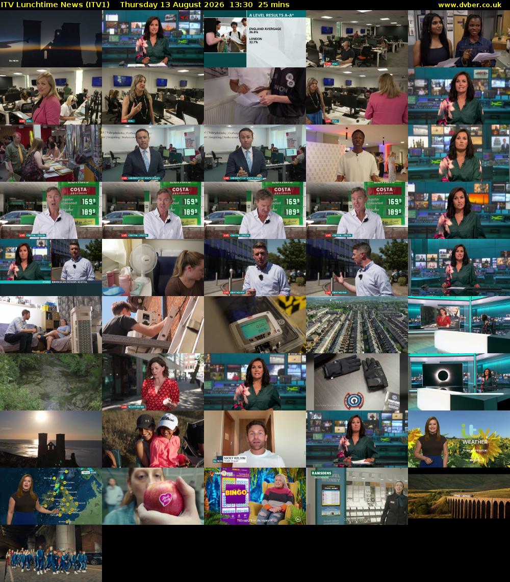 ITV Lunchtime News (ITV1) Thursday 13 August 2026 13:30 - 13:55