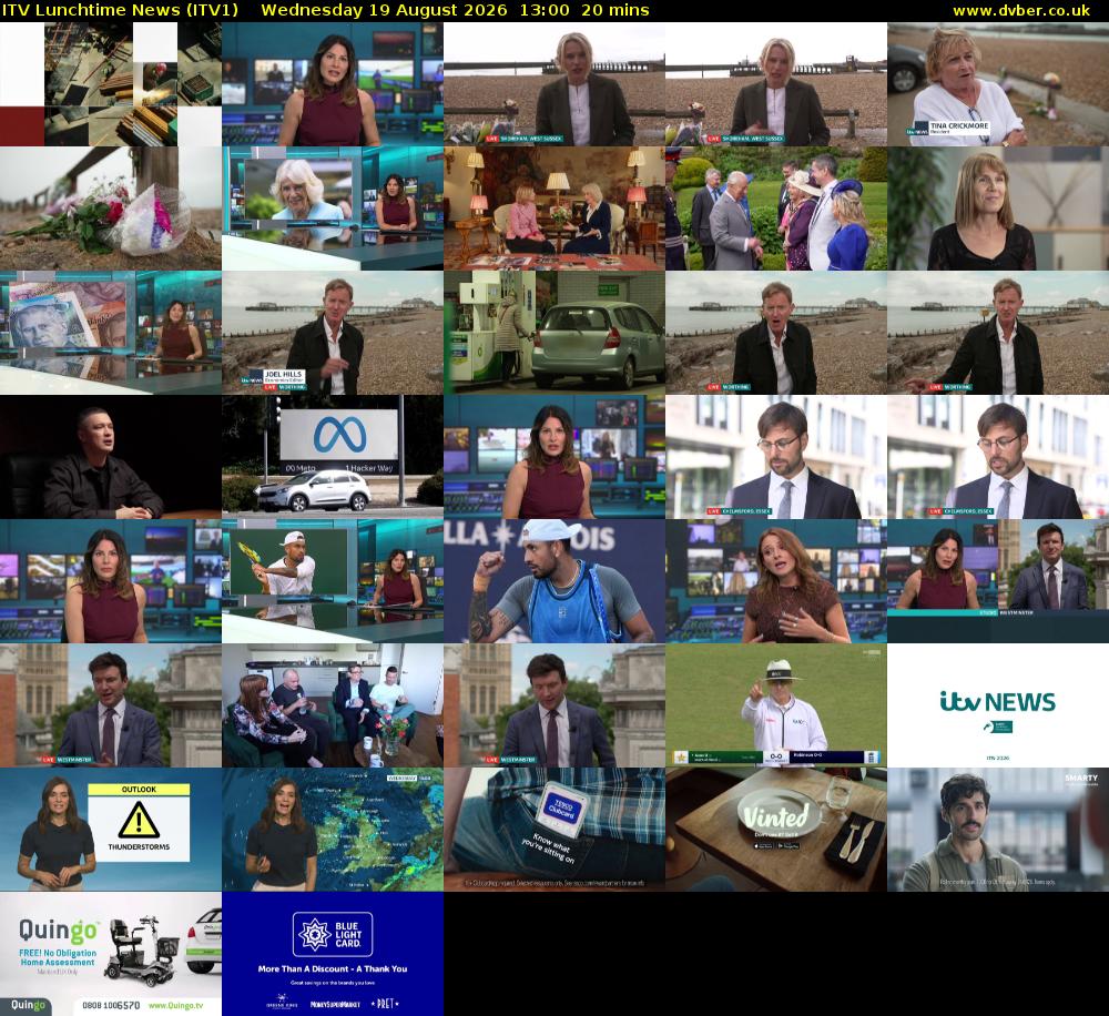 ITV Lunchtime News (ITV1) Wednesday 19 August 2026 13:00 - 13:20