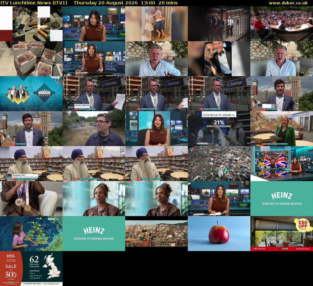 ITV Lunchtime News (ITV1) Thursday 20 August 2026 13:00 - 13:20
