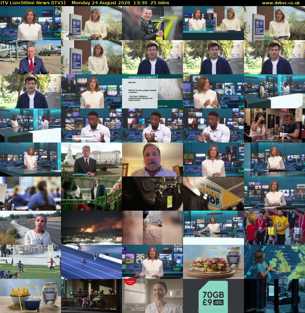 ITV Lunchtime News (ITV1) Monday 24 August 2026 13:30 - 13:55
