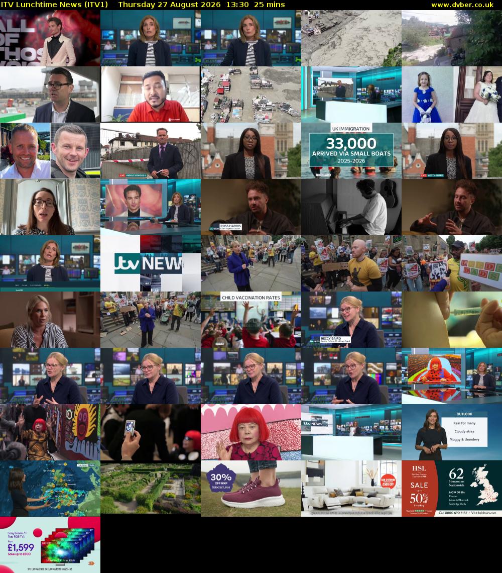 ITV Lunchtime News (ITV1) Thursday 27 August 2026 13:30 - 13:55