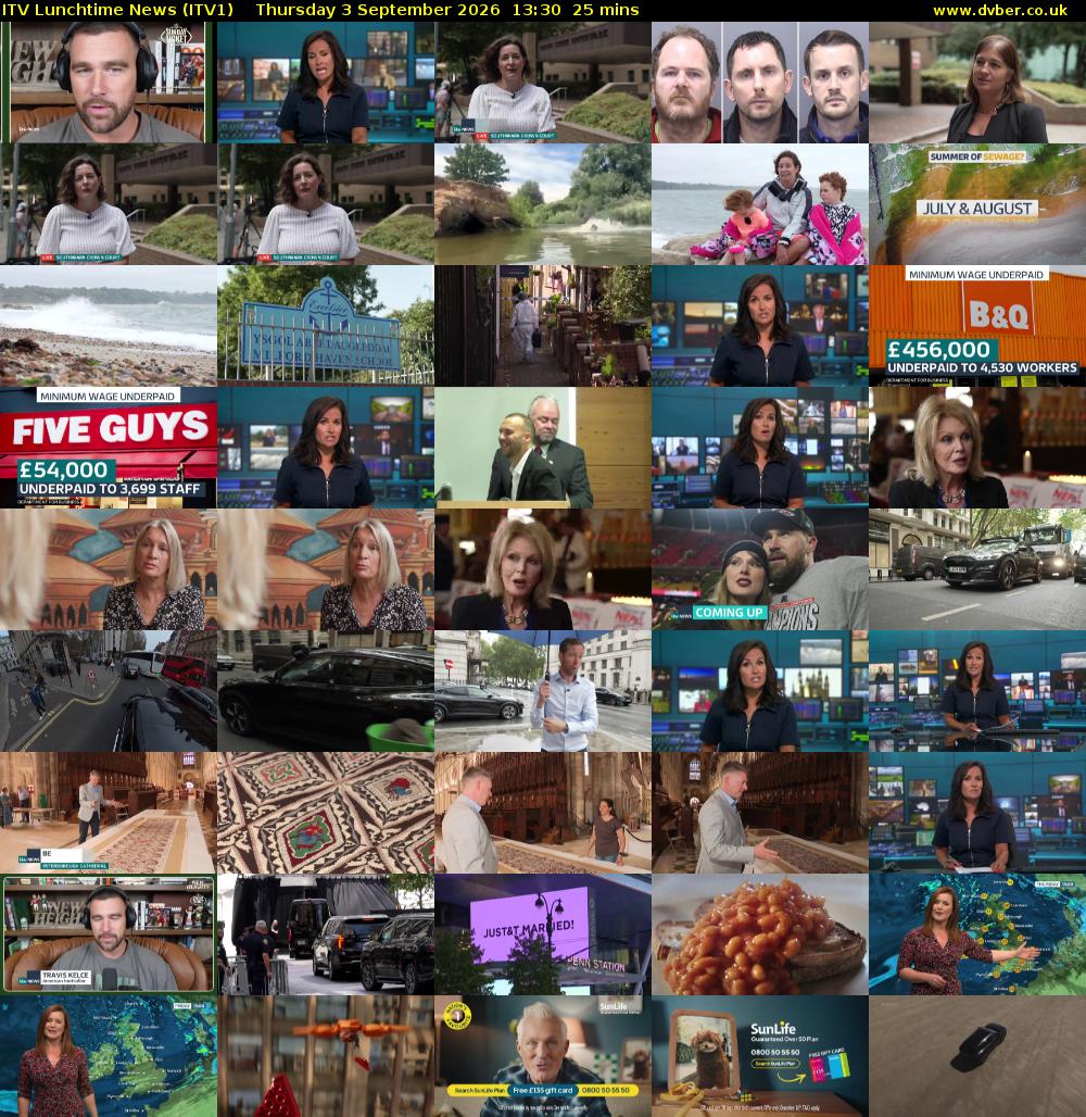 ITV Lunchtime News (ITV1) Thursday 3 September 2026 13:30 - 13:55