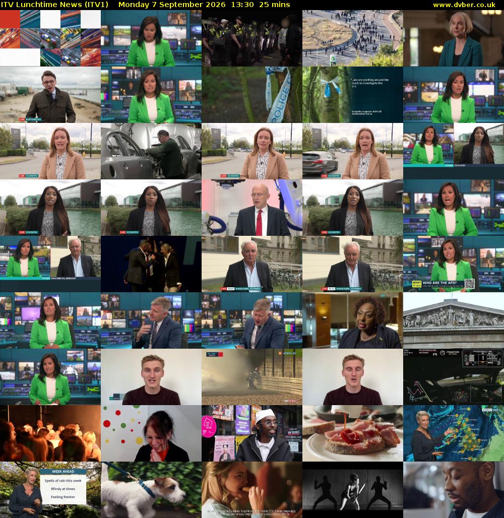 ITV Lunchtime News (ITV1) Monday 7 September 2026 13:30 - 13:55