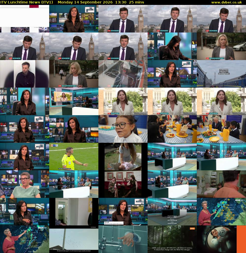 ITV Lunchtime News (ITV1) Monday 14 September 2026 13:30 - 13:55