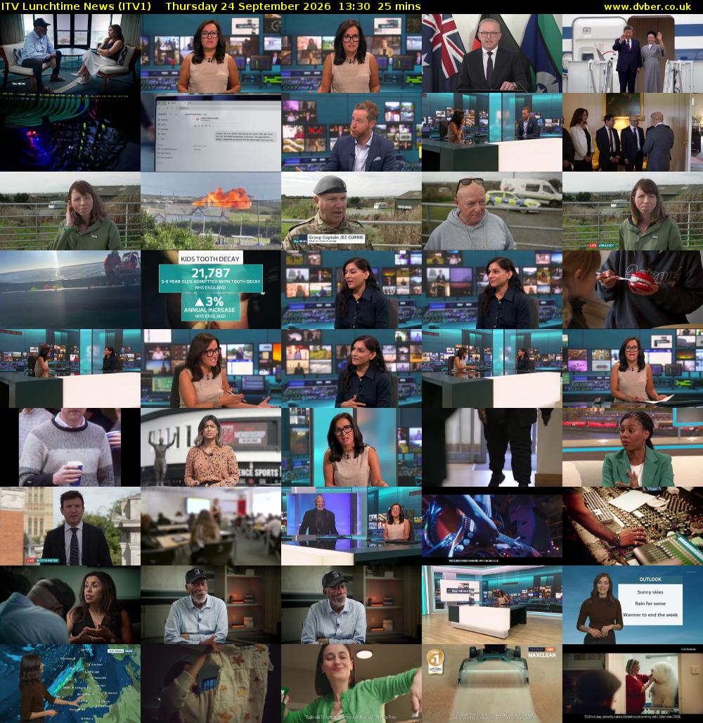 ITV Lunchtime News (ITV1) Thursday 24 September 2026 13:30 - 13:55