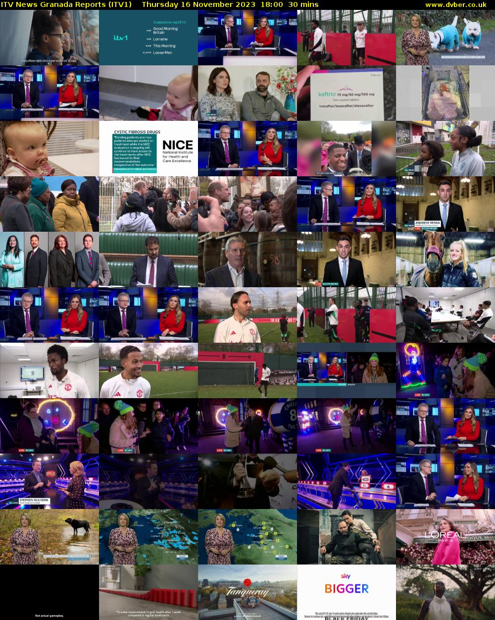 ITV News Granada Reports (ITV1) Thursday 16 November 2023 18:00 - 18:30