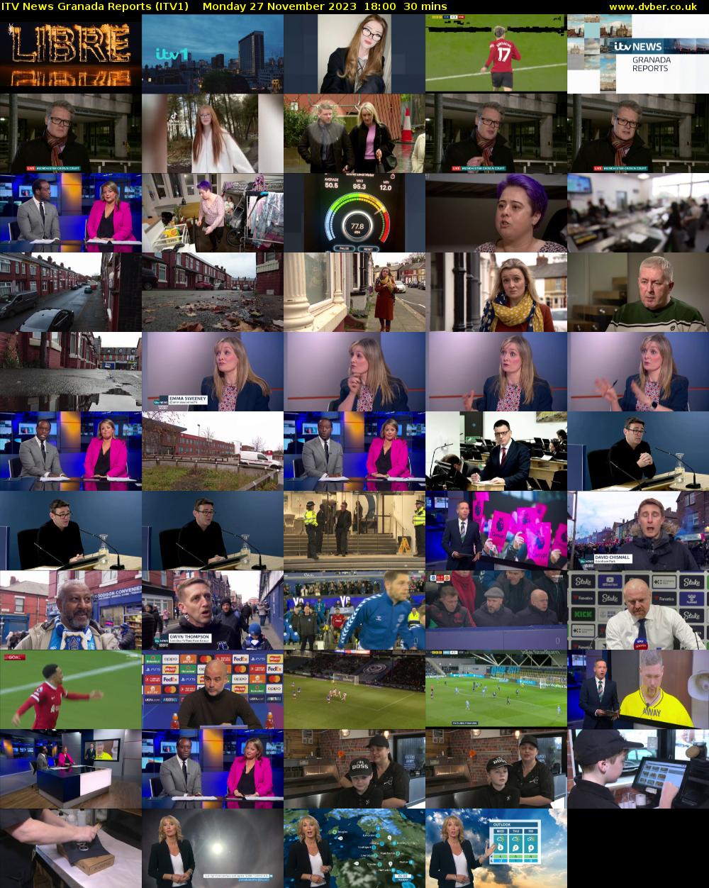 ITV News Granada Reports (ITV1) Monday 27 November 2023 18:00 - 18:30