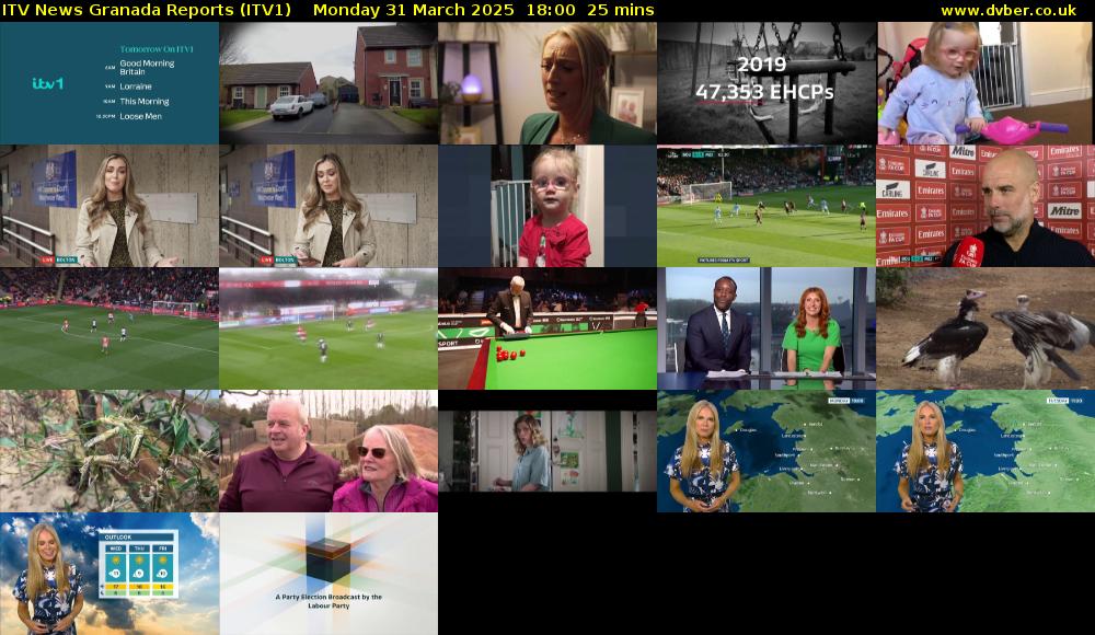 ITV News Granada Reports (ITV1) Monday 31 March 2025 18:00 - 18:25