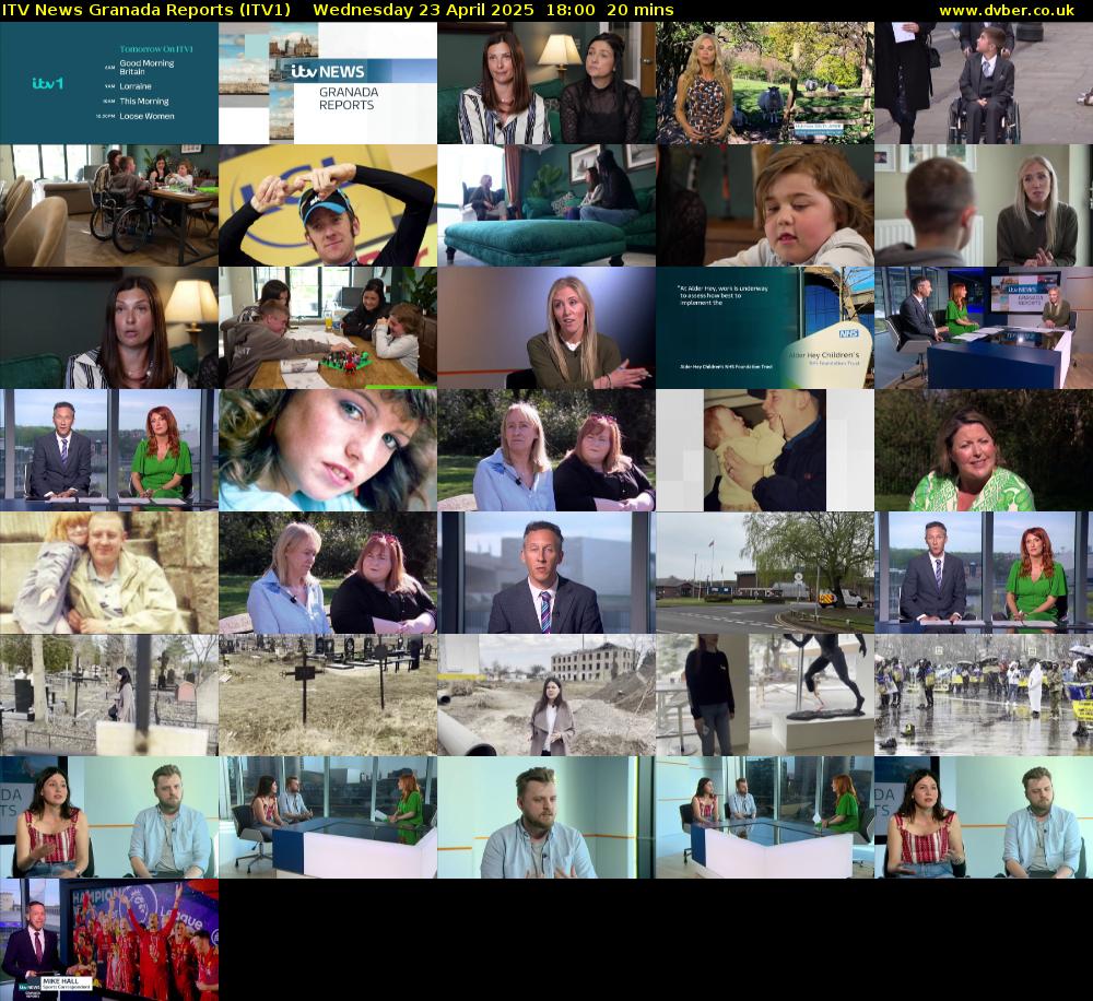 ITV News Granada Reports (ITV1) Wednesday 23 April 2025 18:00 - 18:20