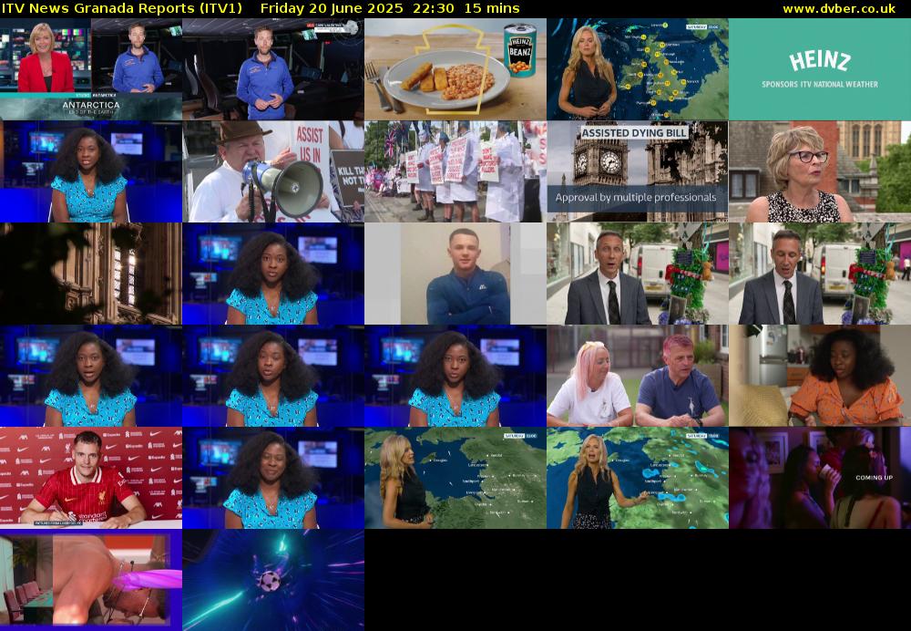 ITV News Granada Reports (ITV1) Friday 20 June 2025 22:30 - 22:45