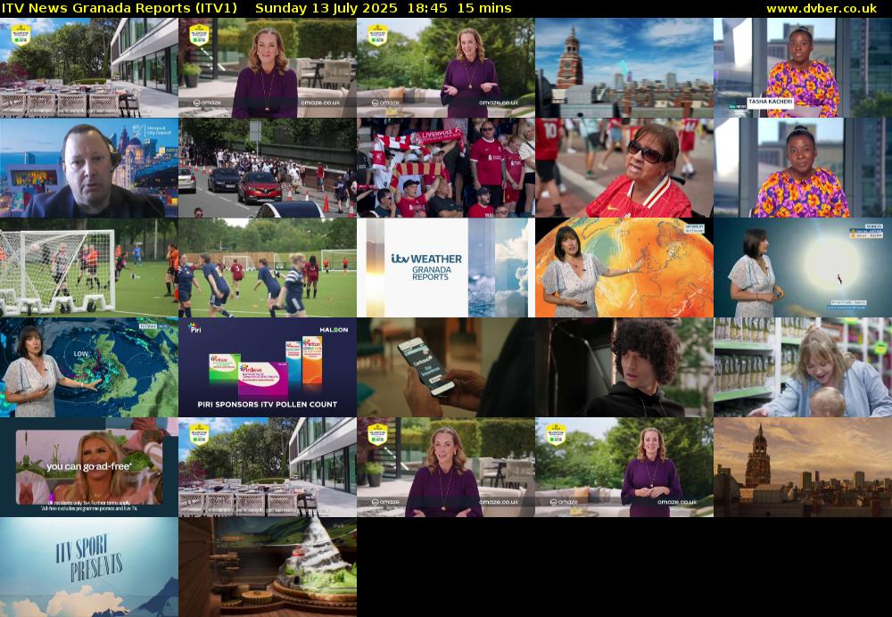 ITV News Granada Reports (ITV1) Sunday 13 July 2025 18:45 - 19:00