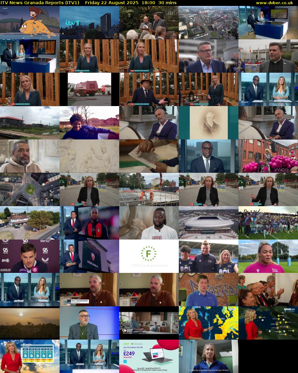 ITV News Granada Reports (ITV1) Friday 22 August 2025 18:00 - 18:30