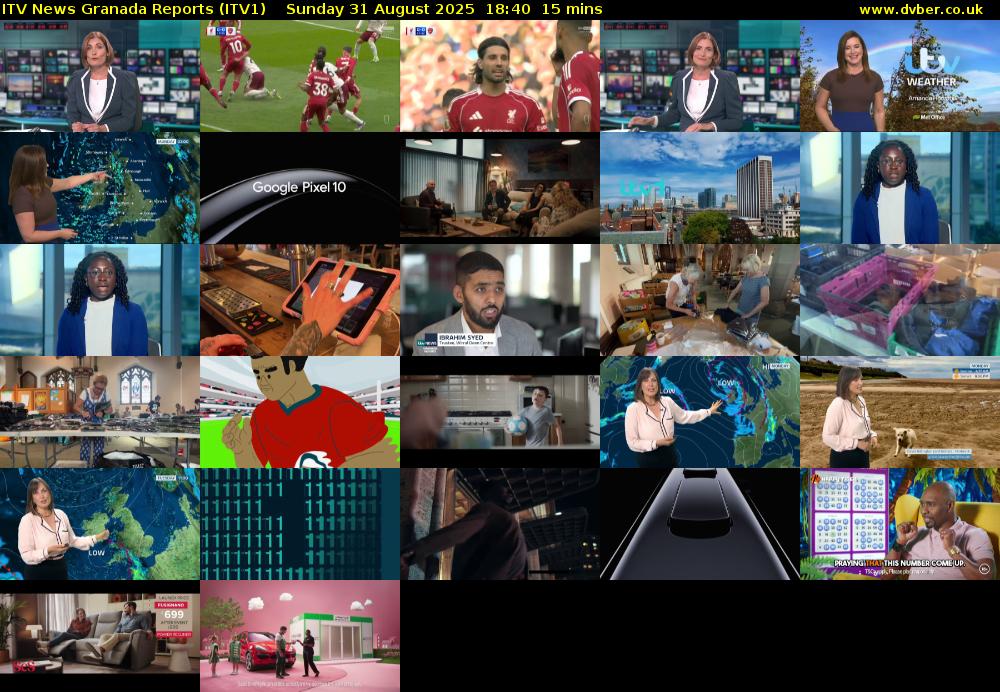 ITV News Granada Reports (ITV1) Sunday 31 August 2025 18:40 - 18:55