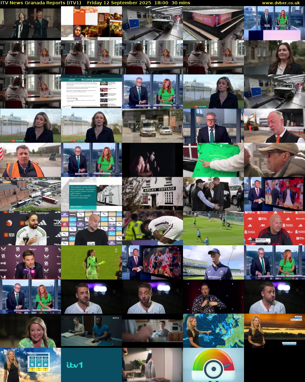 ITV News Granada Reports (ITV1) Friday 12 September 2025 18:00 - 18:30