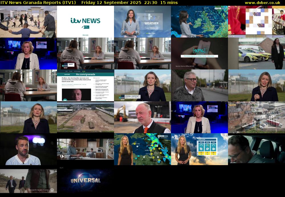 ITV News Granada Reports (ITV1) Friday 12 September 2025 22:30 - 22:45