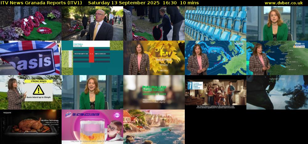 ITV News Granada Reports (ITV1) Saturday 13 September 2025 16:30 - 16:40