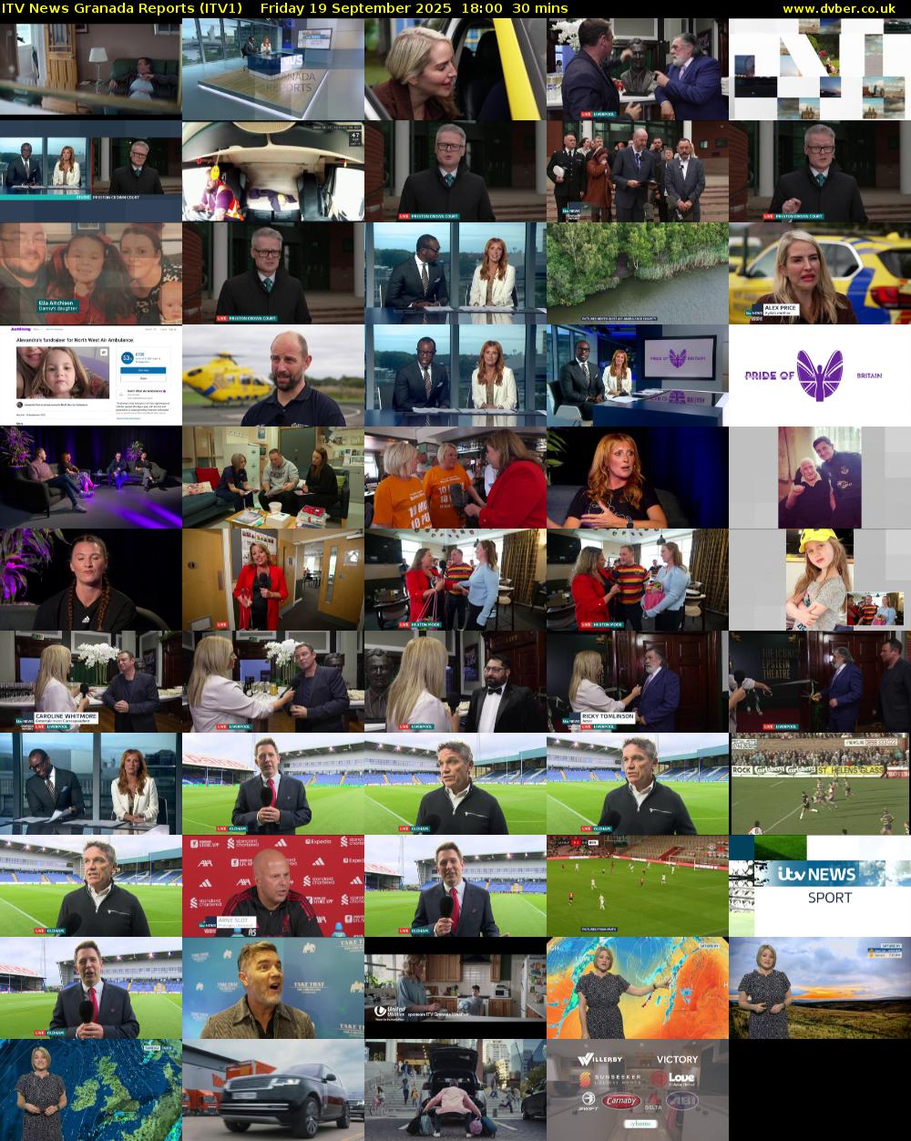 ITV News Granada Reports (ITV1) Friday 19 September 2025 18:00 - 18:30