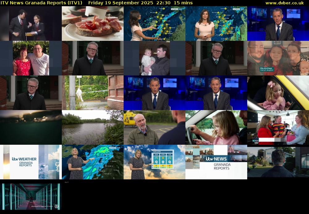 ITV News Granada Reports (ITV1) Friday 19 September 2025 22:30 - 22:45