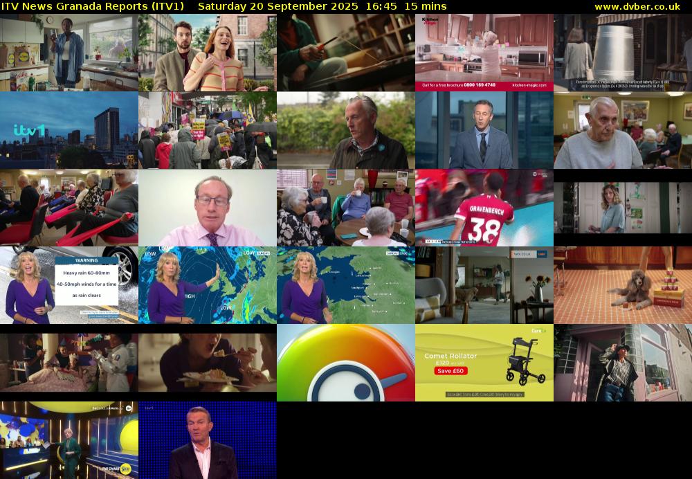 ITV News Granada Reports (ITV1) Saturday 20 September 2025 16:45 - 17:00