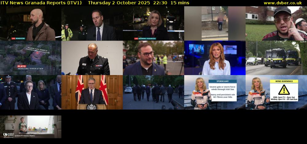 ITV News Granada Reports (ITV1) Thursday 2 October 2025 22:30 - 22:45