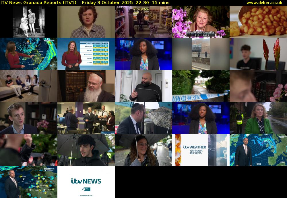 ITV News Granada Reports (ITV1) Friday 3 October 2025 22:30 - 22:45