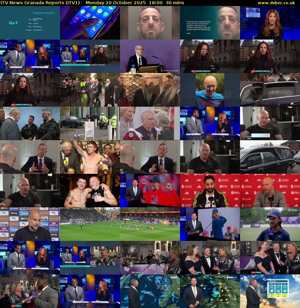 ITV News Granada Reports (ITV1) Monday 20 October 2025 18:00 - 18:30