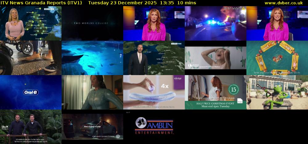ITV News Granada Reports (ITV1) Tuesday 23 December 2025 13:35 - 13:45