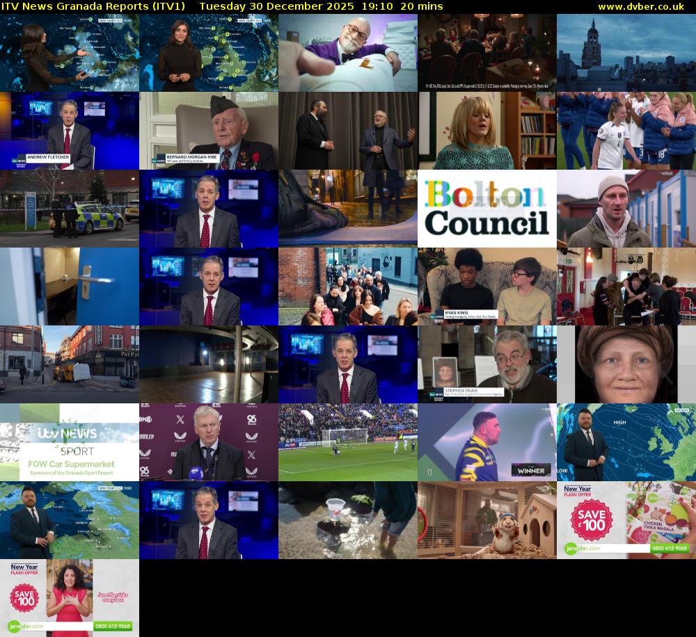 ITV News Granada Reports (ITV1) Tuesday 30 December 2025 19:10 - 19:30