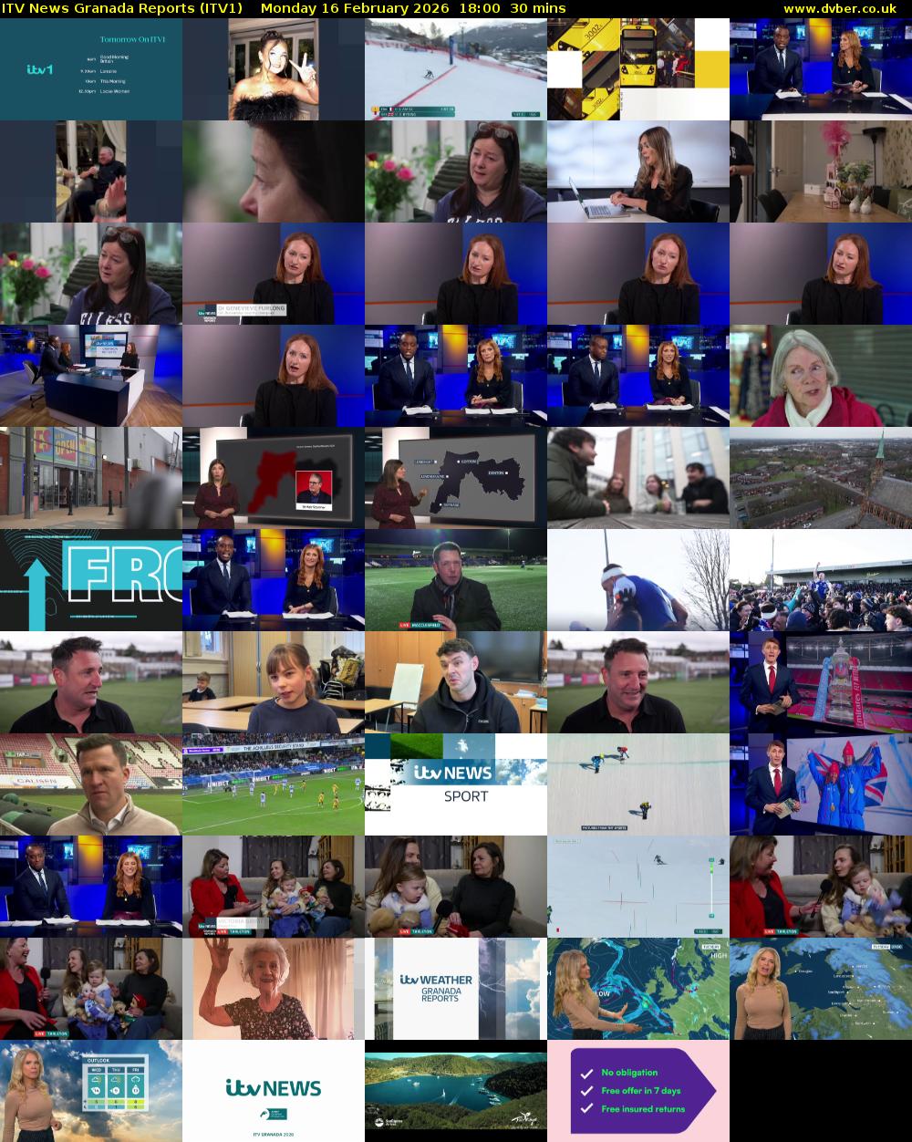 ITV News Granada Reports (ITV1) Monday 16 February 2026 18:00 - 18:30