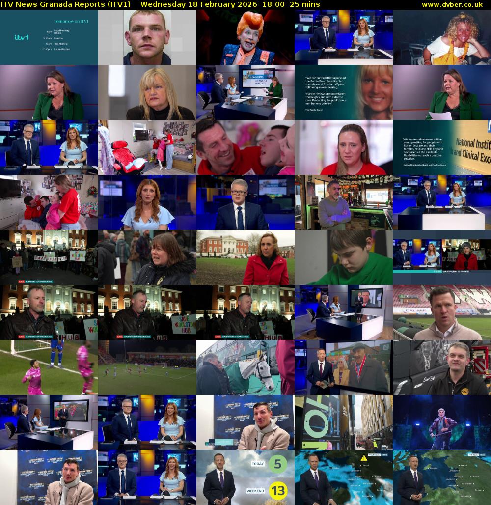 ITV News Granada Reports (ITV1) Wednesday 18 February 2026 18:00 - 18:25
