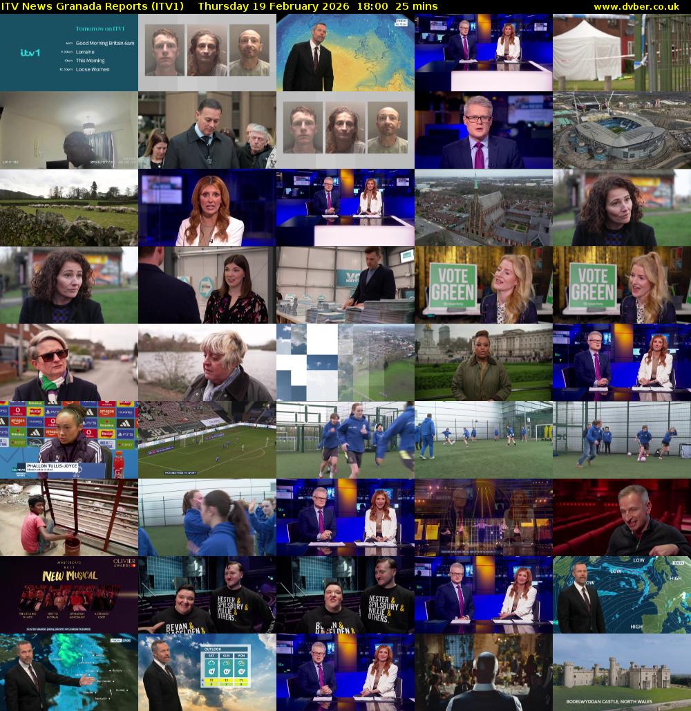 ITV News Granada Reports (ITV1) Thursday 19 February 2026 18:00 - 18:25