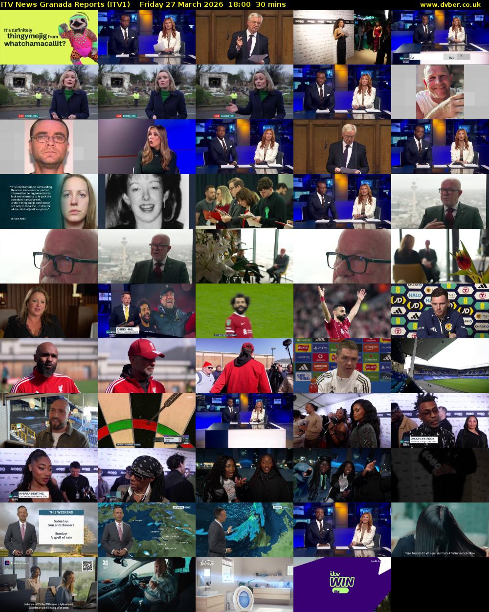 ITV News Granada Reports (ITV1) Friday 27 March 2026 18:00 - 18:30
