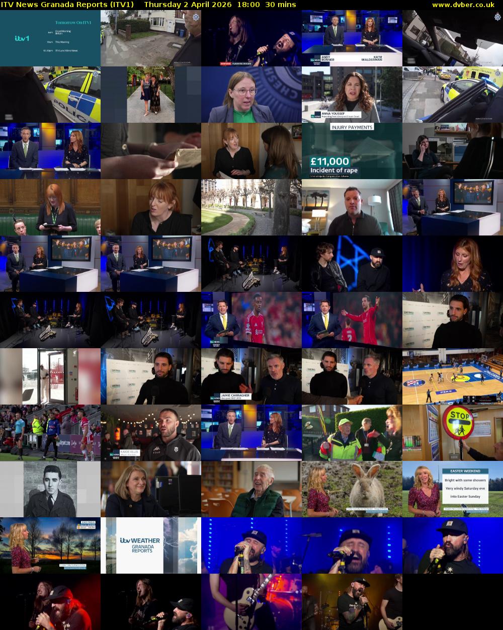 ITV News Granada Reports (ITV1) Thursday 2 April 2026 18:00 - 18:30