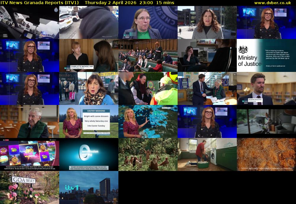 ITV News Granada Reports (ITV1) Thursday 2 April 2026 23:00 - 23:15