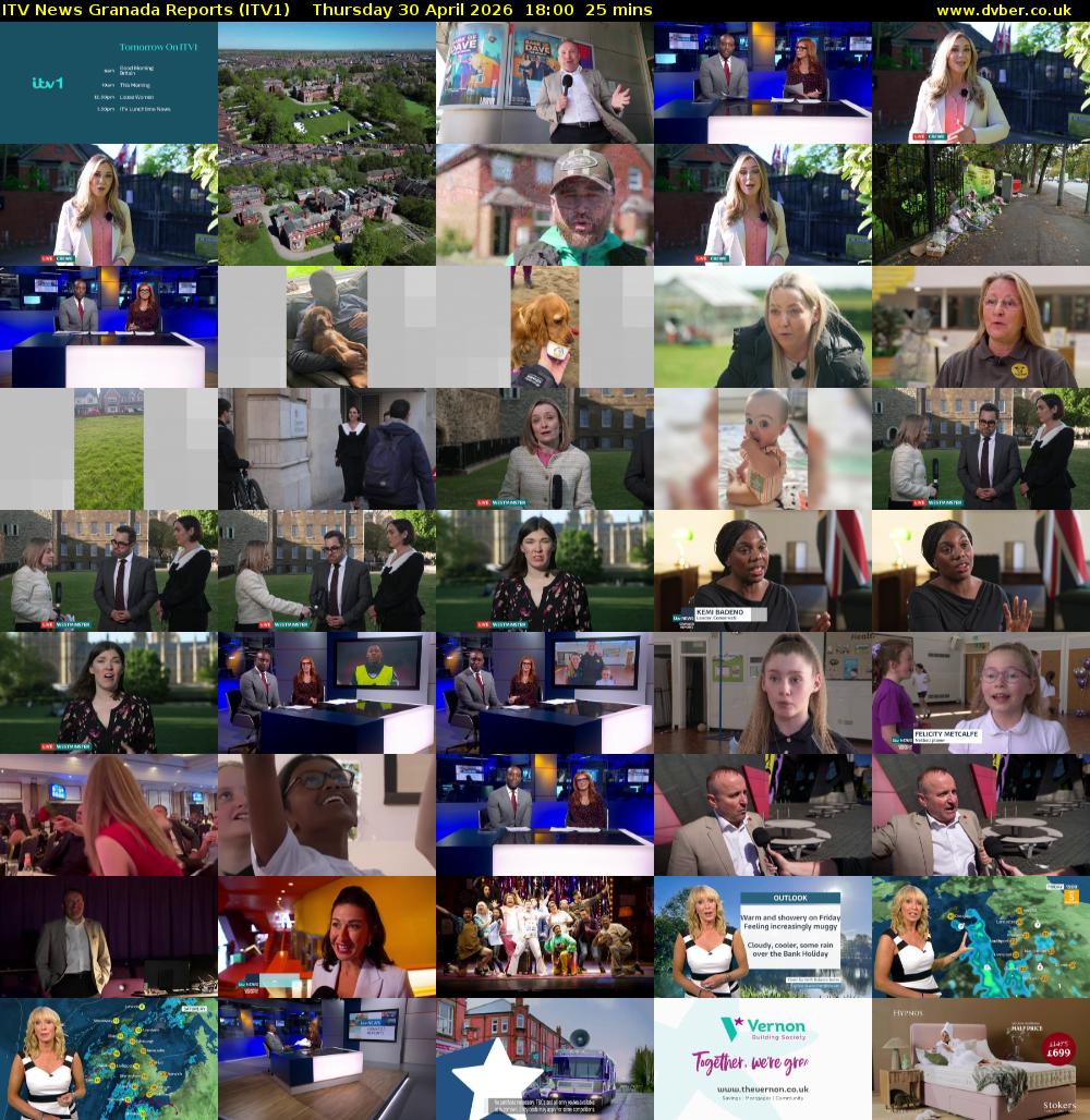 ITV News Granada Reports (ITV1) Thursday 30 April 2026 18:00 - 18:25
