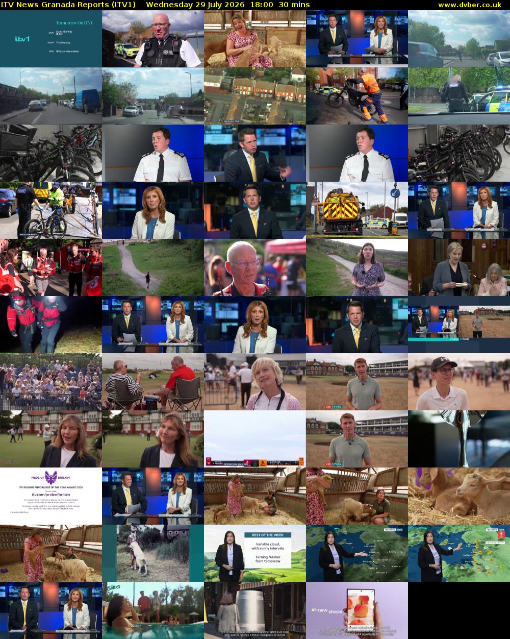ITV News Granada Reports (ITV1) Wednesday 29 July 2026 18:00 - 18:30