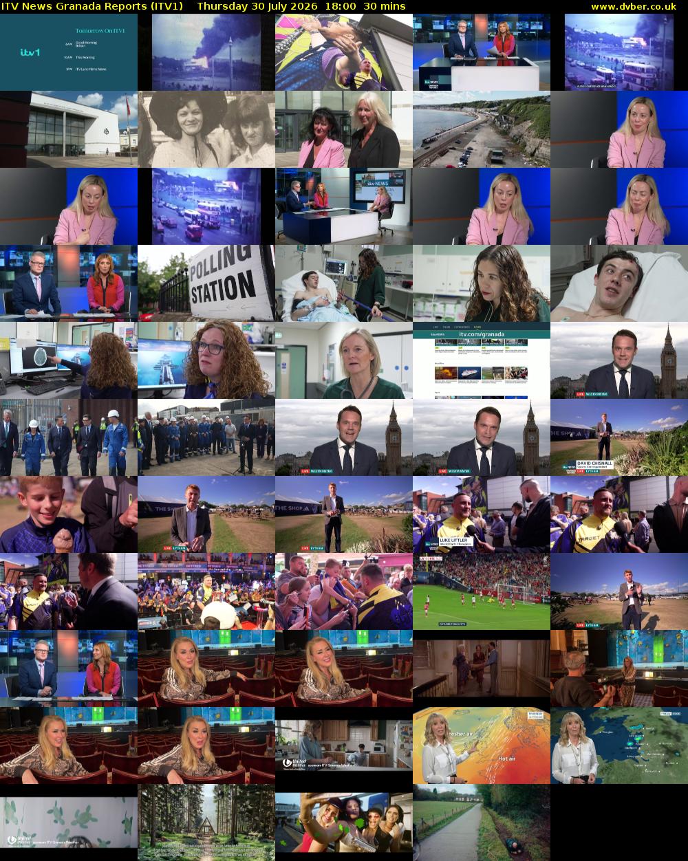 ITV News Granada Reports (ITV1) Thursday 30 July 2026 18:00 - 18:30