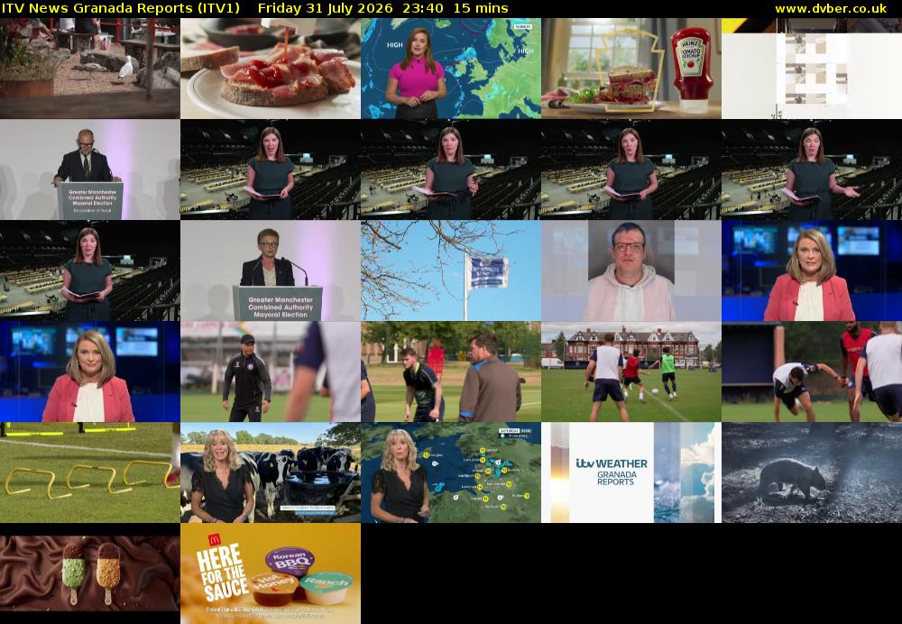 ITV News Granada Reports (ITV1) Friday 31 July 2026 23:40 - 23:55