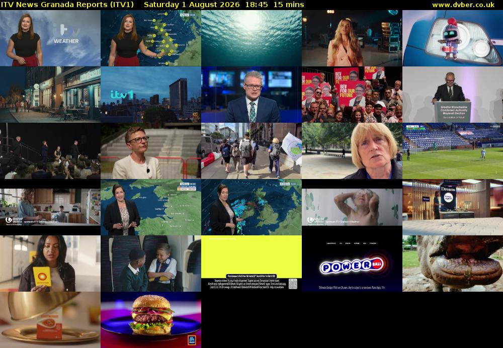 ITV News Granada Reports (ITV1) Saturday 1 August 2026 18:45 - 19:00