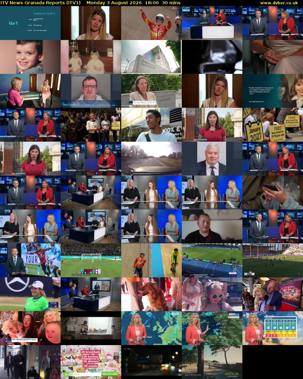 ITV News Granada Reports (ITV1) Monday 3 August 2026 18:00 - 18:30