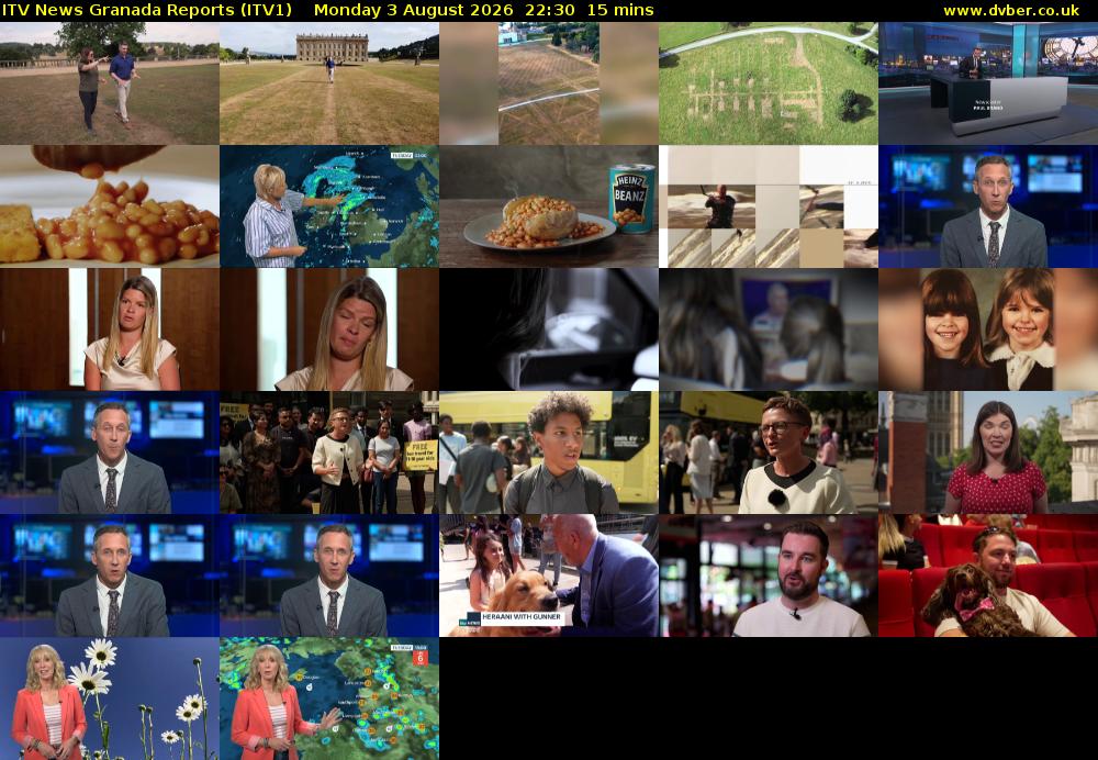 ITV News Granada Reports (ITV1) Monday 3 August 2026 22:30 - 22:45