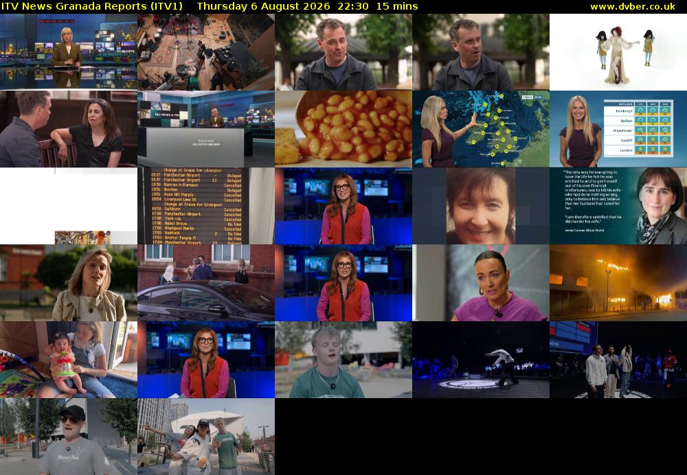 ITV News Granada Reports (ITV1) Thursday 6 August 2026 22:30 - 22:45