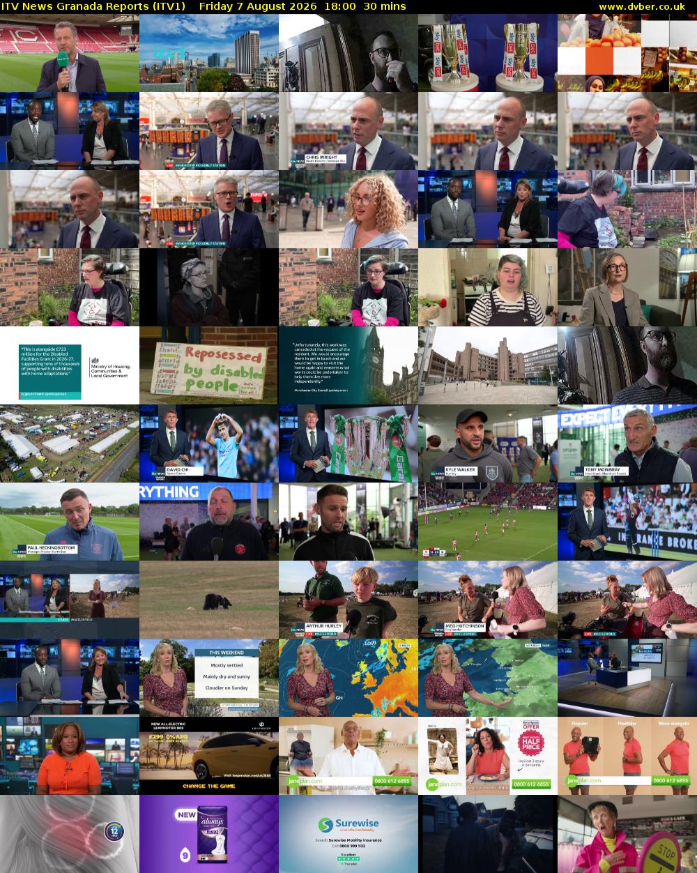 ITV News Granada Reports (ITV1) Friday 7 August 2026 18:00 - 18:30