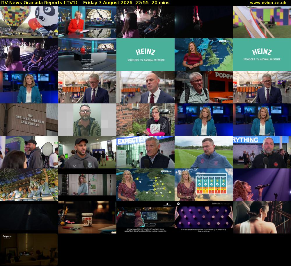 ITV News Granada Reports (ITV1) Friday 7 August 2026 22:55 - 23:15