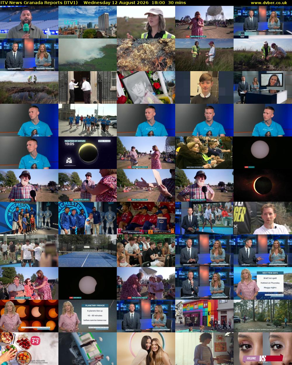 ITV News Granada Reports (ITV1) Wednesday 12 August 2026 18:00 - 18:30