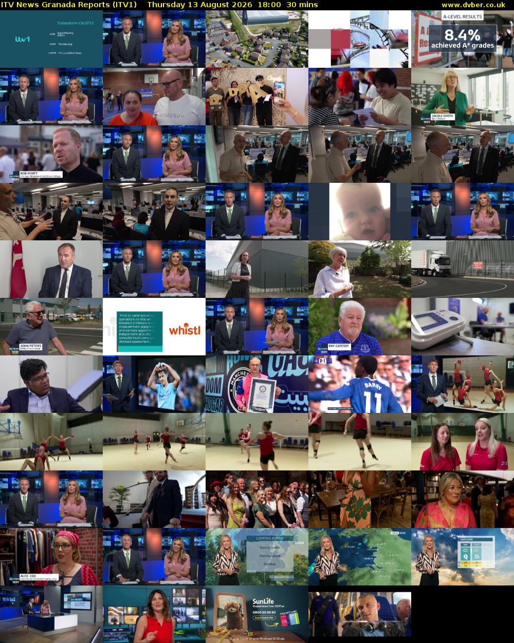 ITV News Granada Reports (ITV1) Thursday 13 August 2026 18:00 - 18:30
