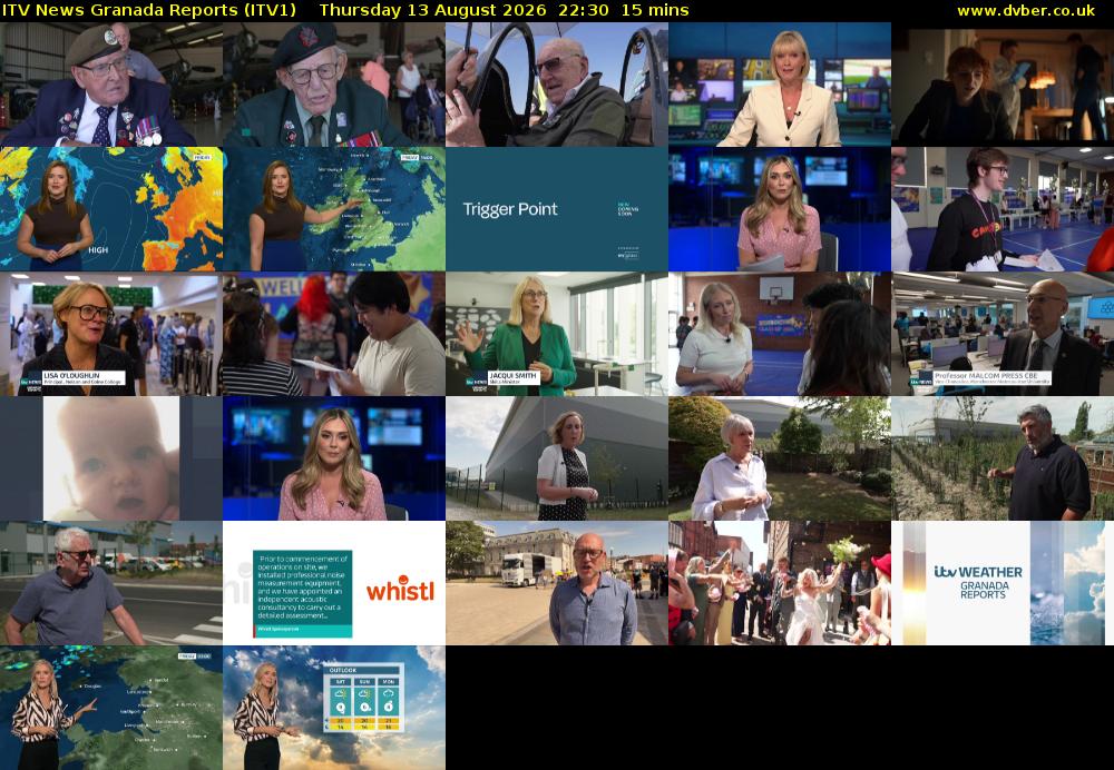 ITV News Granada Reports (ITV1) Thursday 13 August 2026 22:30 - 22:45