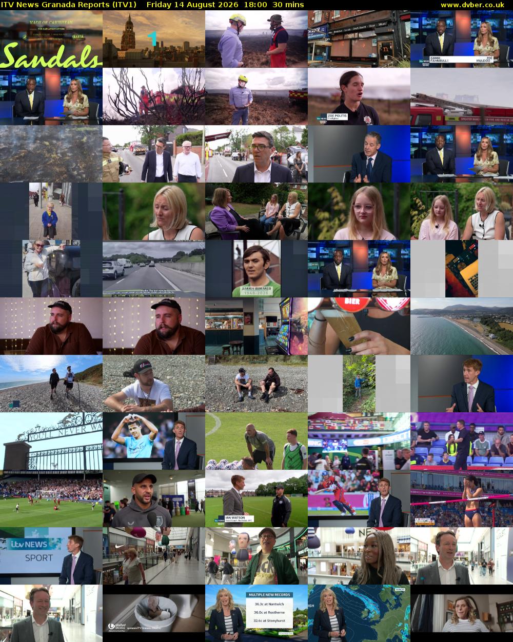 ITV News Granada Reports (ITV1) Friday 14 August 2026 18:00 - 18:30