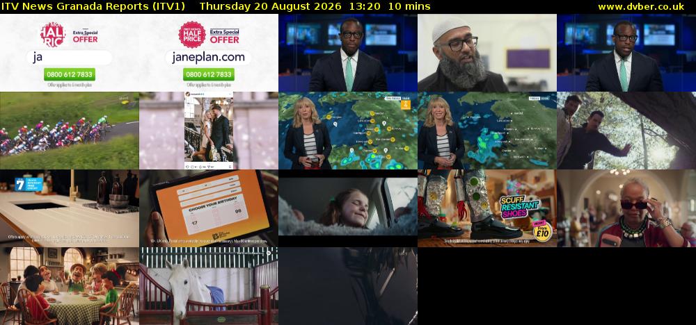 ITV News Granada Reports (ITV1) Thursday 20 August 2026 13:20 - 13:30